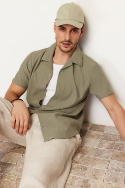 Trendyol Green Regular Fit Open Collar Summer Shirt