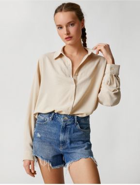 Koton oversized košeľa s dlhými rukávmi, klasickým golierom a gombíkmi