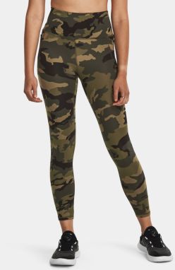 Kaki dámske vzorované športové legíny Under Armour Meridian