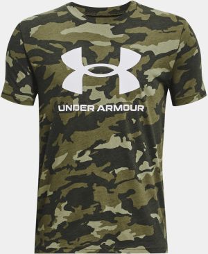 Kaki vzorované tričko Under Armour UA SPORSTYLE LOGO AOP SS