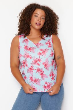 Trendyol Curve Multi Color Single Jersey Knitted Plus Size Blouse