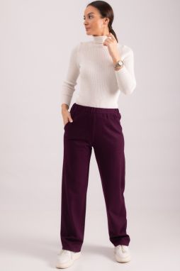 armonika Women's Damson Waist Elastic Waist Pocket Wide Leg Trousers