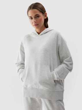 Women's sweatshirt without fastening and hooded 4F - grey