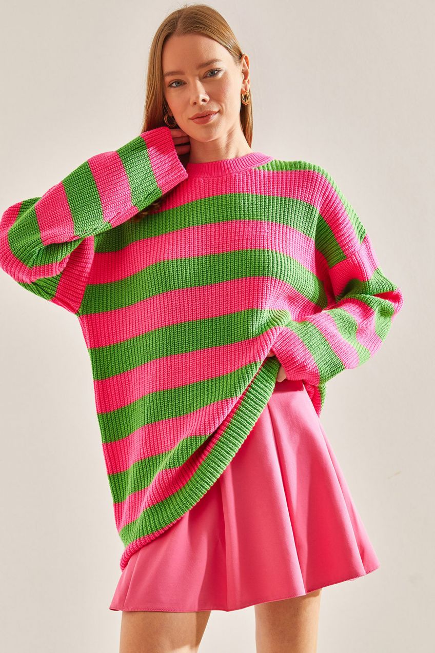 Bianco Lucci Women's Patterned Knitwear Sweater