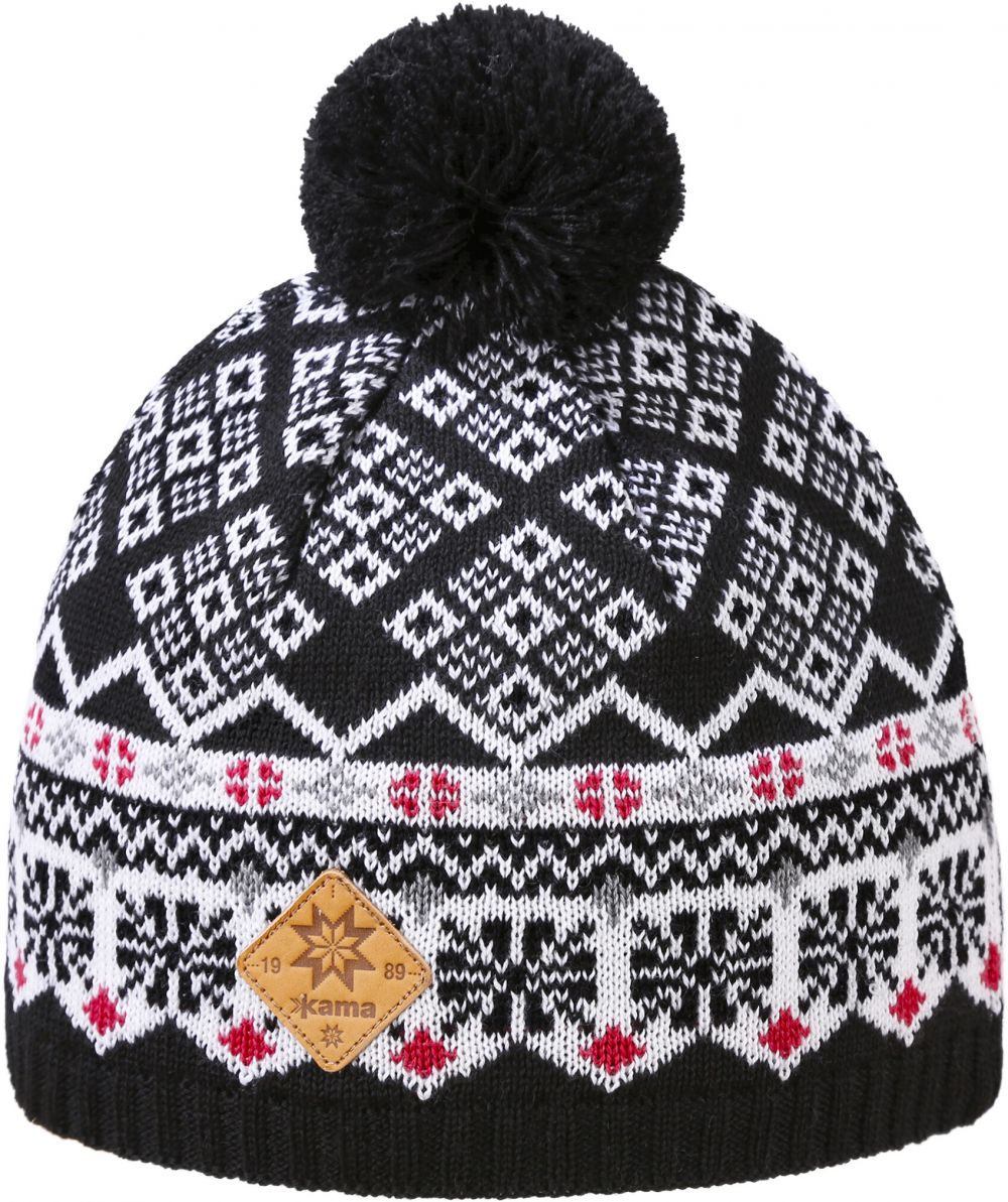 Cap Kama Knitted Merino A146, color black