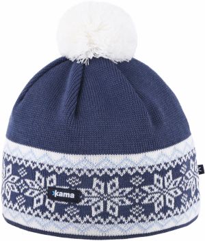 Cap Kama Knitted Merino A116, color light blue