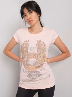 Light pink women's t-shirt with appliqué