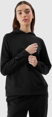 Women's sweatshirt without fastening and hooded 4F - black
