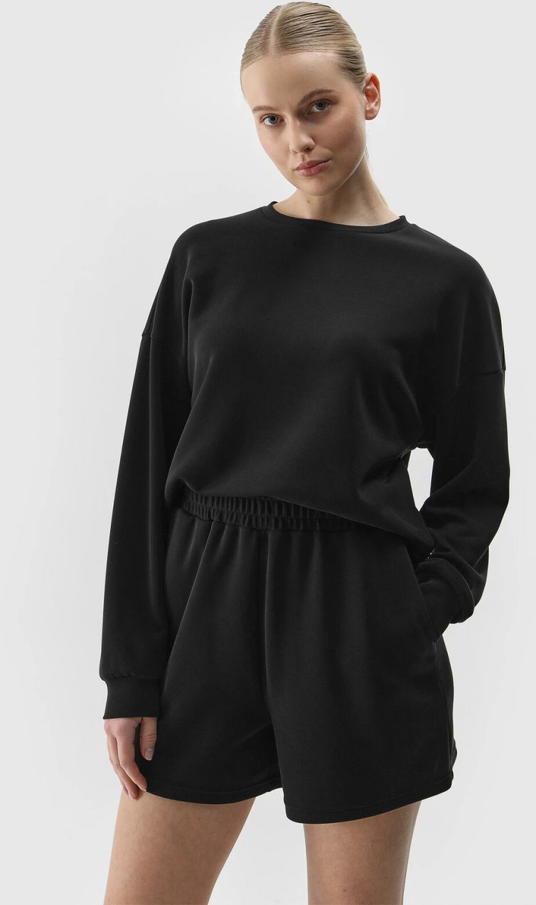 Women's sweatshirt without fastening with the addition of modal 4F - black