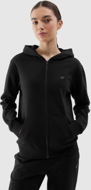 Women's Sweatshirt Zipped Hoodie 4F - Black