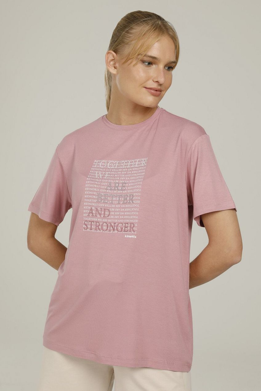KINETIX SN784 LINA SLOGAN T-SHIRT D PINK Woman Sleeve T-Sh