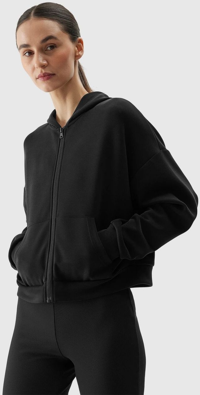 Women's sweatshirt with the addition of modal 4F - black