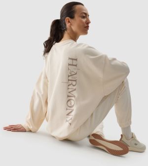 Women's Oversize Sweatshirt without Zipper and Hood 4F - Cream