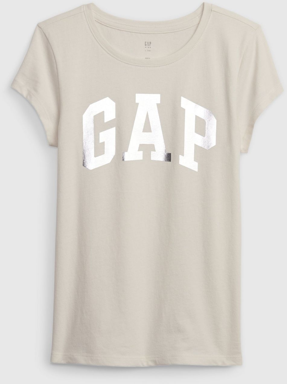 Béžové dievčenské bavlnené tričko s logom GAP
