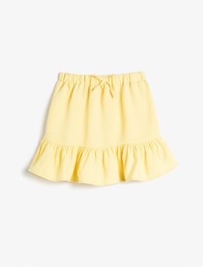 Kotonová mini sukňa z modalovej látky s volánom a elastickým pásom