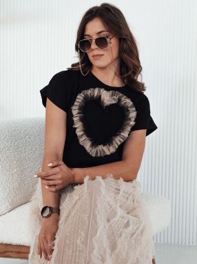 Women's T-shirt TICKER black Dstreet