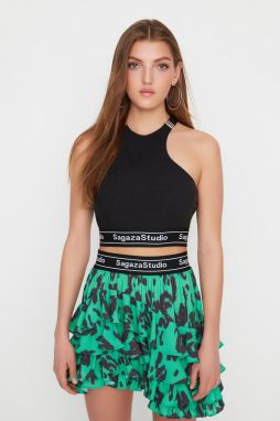 Trendyol X Sagaza Studio Black Metal Accessory Detailed Knitted Bustier