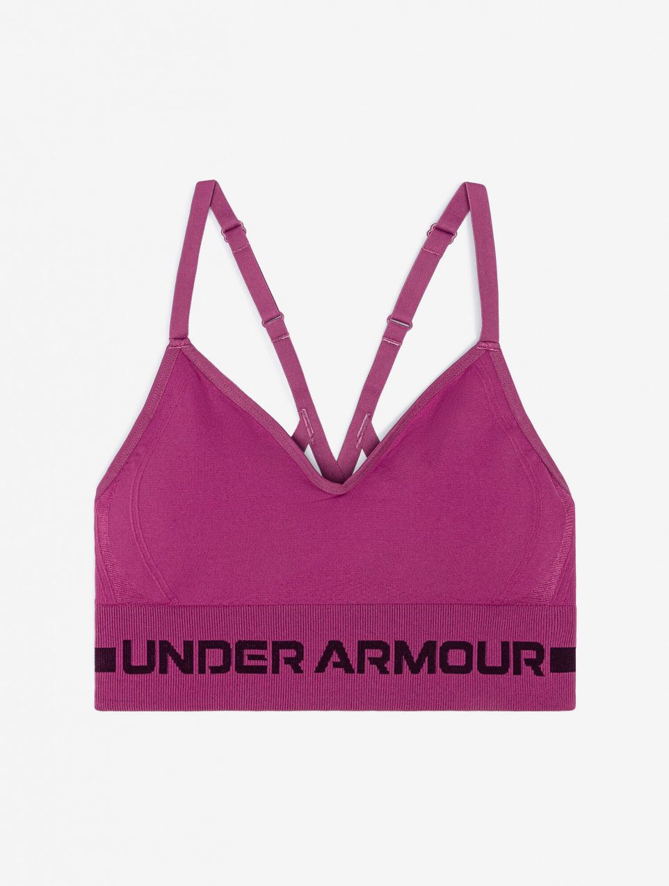 Under Armour Women's Sports Bra Seamless Low Long Bra Pink, LG