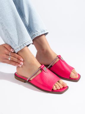 Shelvt Women's Pink Flat Flip Flops