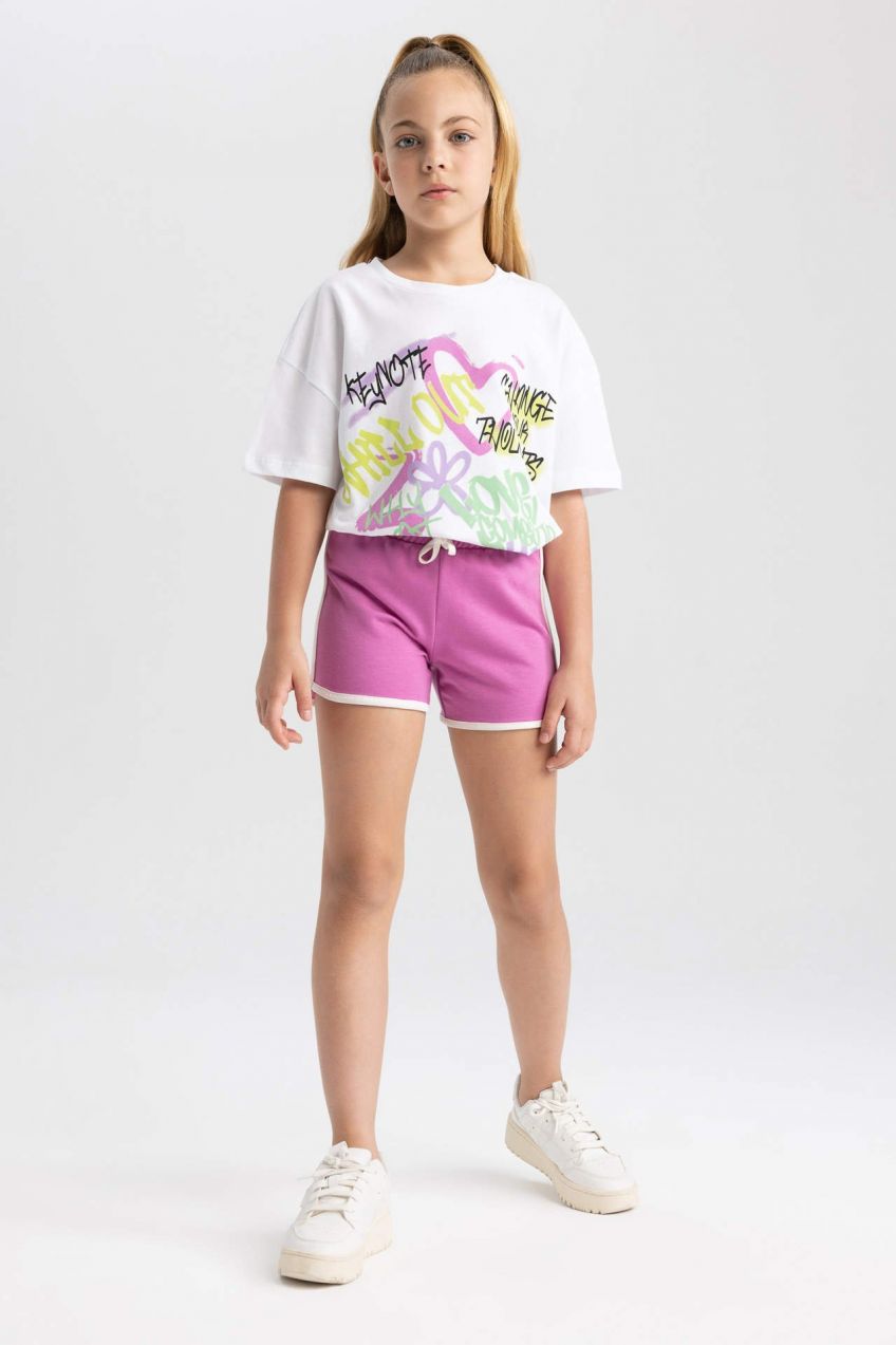 DEFACTO Girl Sweatshirt Fabric Shorts