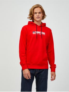 Červená pánska mikina s kapucňou Tommy Jeans
