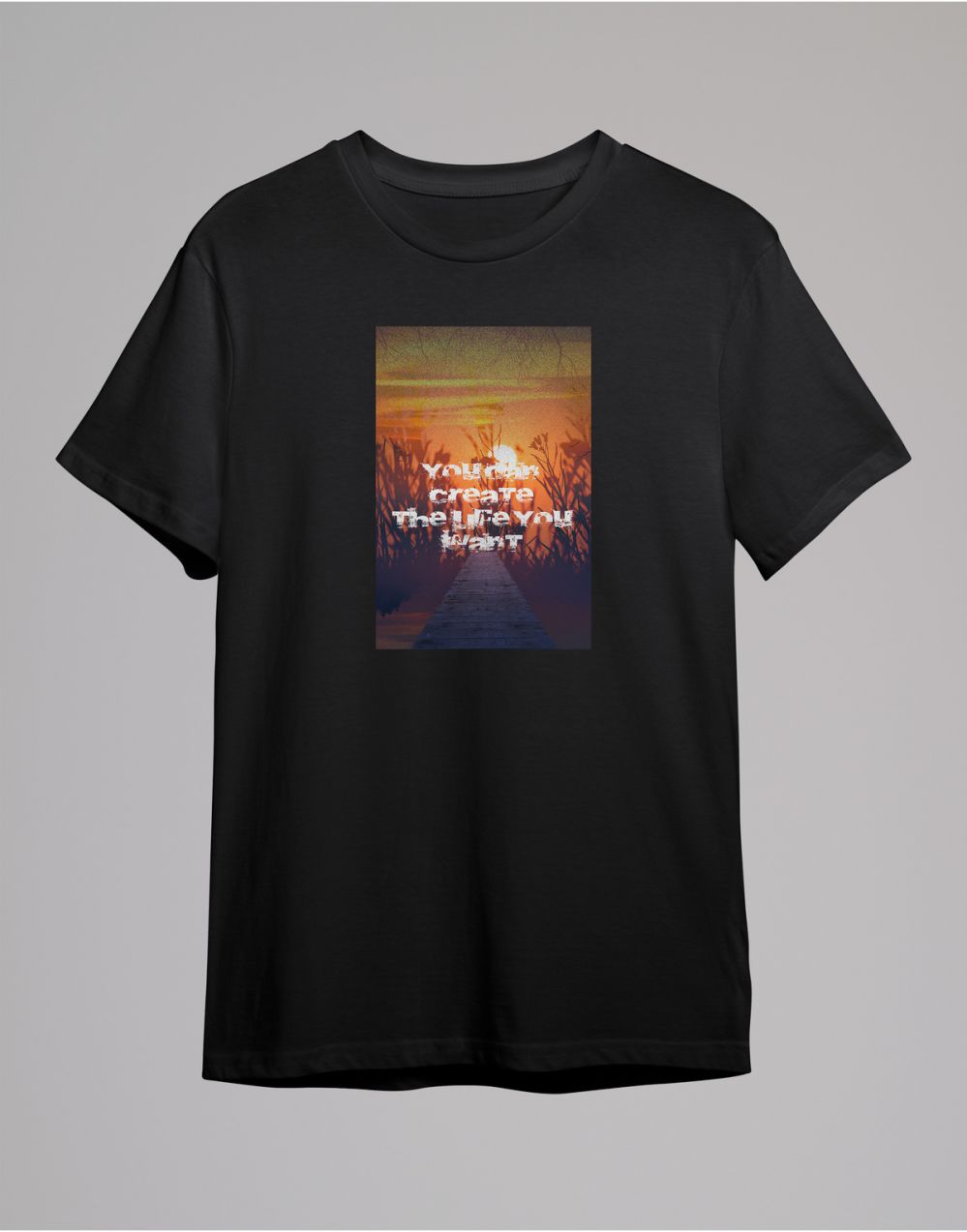Trendyol Black Text Printed Regular/Normal Cut T-shirt