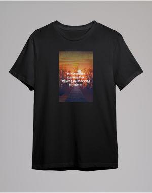 Trendyol Black Text Printed Regular/Normal Cut T-shirt