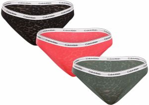 3PACK dámske nohavičky Calvin Klein oversized viacfarebné