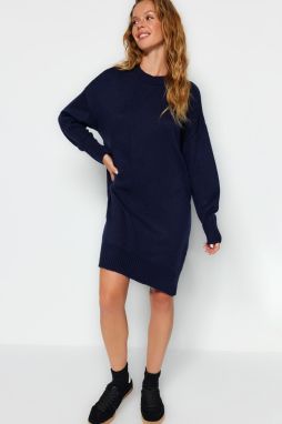 Trendyol Navy Blue Mini Knitwear Soft Textured Dress
