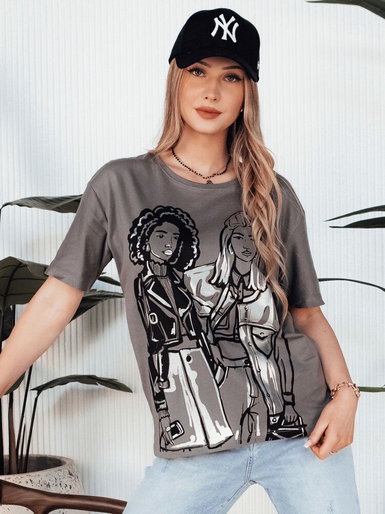 COMIS women's T-shirt dark grey Dstreet