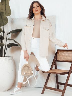 ANCIENT Women's Shirt Jacket Light Beige Dstreet