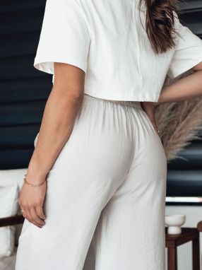 NAMAYAS women's wide leg trousers, light beige Dstreet