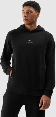 Men's Hooded Sweatshirt Without Fastening and Hooded Organic Cotton 4F - Black