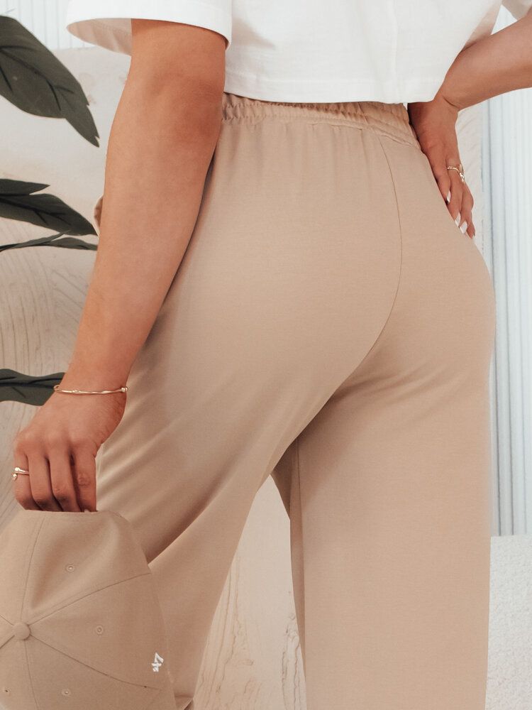 Women's trousers GLAPPO beige Dstreet
