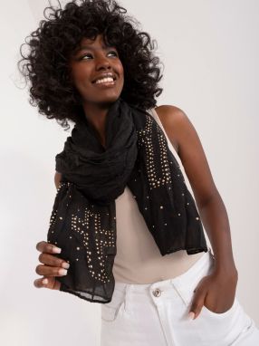 Black women's scarf with ruffles