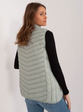 Women's pistachio vest without hood SUBLEVEL