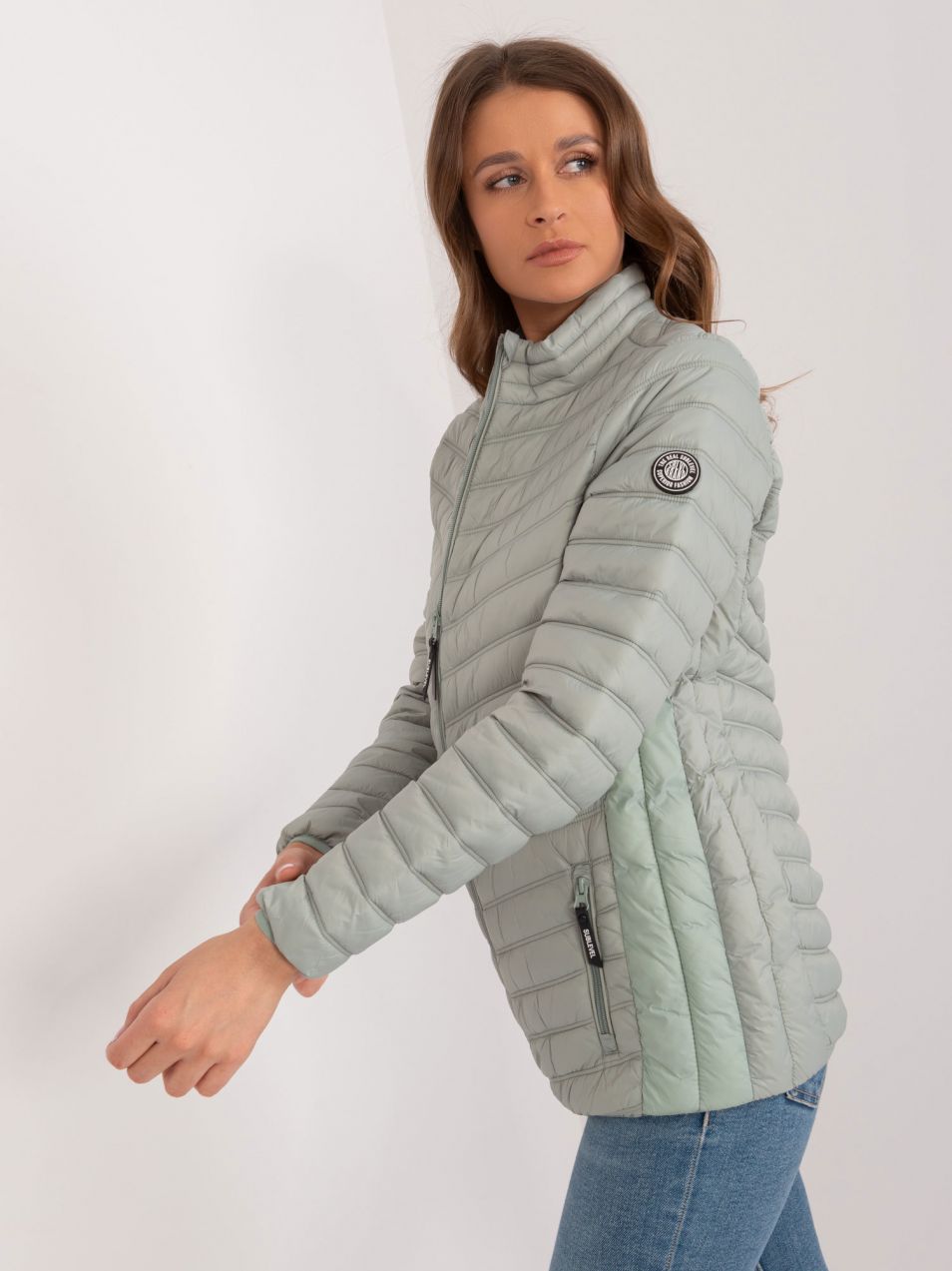 Pistachio quilted jacket with pockets SUBLEVEL