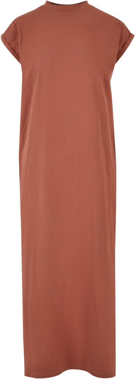 Women's terracotta dress with long shoulders
