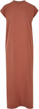 Women's terracotta dress with long shoulders