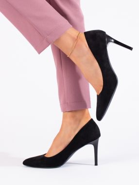 Classic suede pumps black by Sergio Leone
