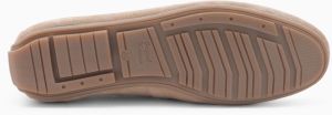 Ombre Men's leather moccasin shoes with thong and driver sole - beige