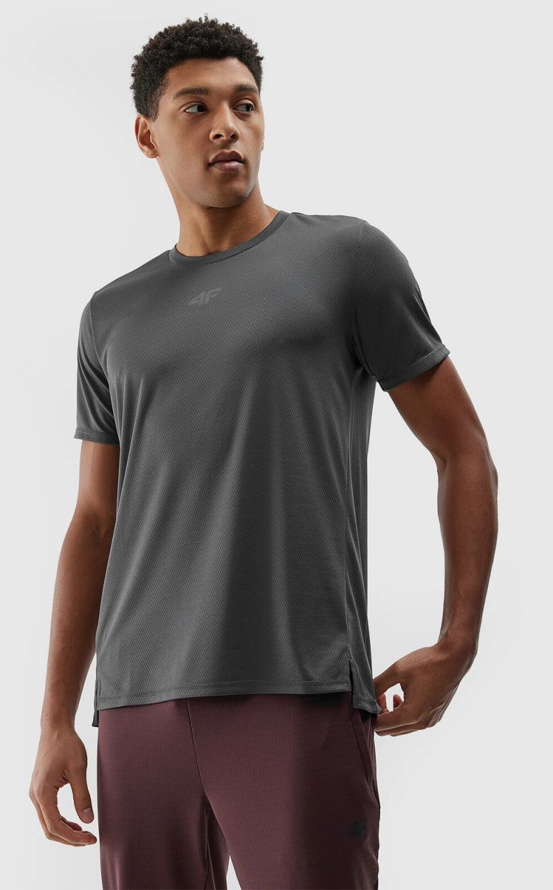 Men's quick-drying sports T-shirt 4F - anthracite