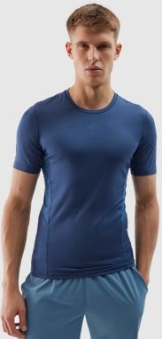 Men's slim sports T-shirt made of recycled 4F materials - denim