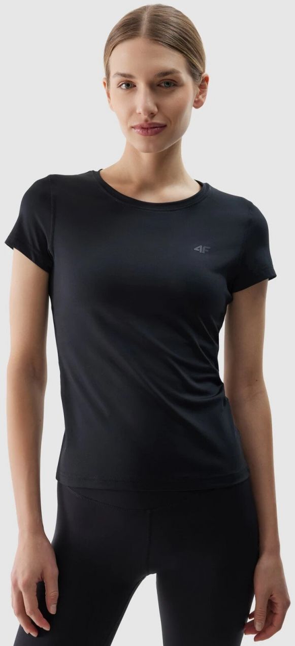 Women's Sports T-Shirt Made of 4F Recycled Materials - Black