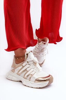 Ahmani Women's White and Gold Sneakers