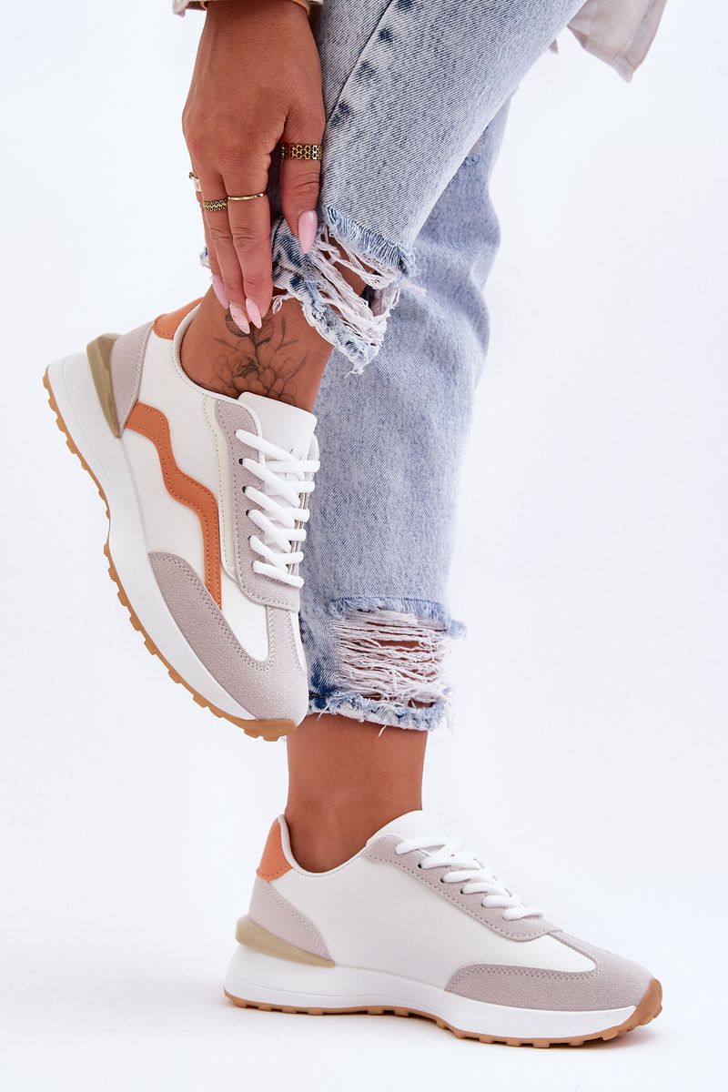 Women's Sports Leather White-orange Somerio