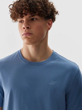 Men's plain T-shirt regular 4F - denim
