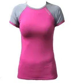 Women's functional bamboo T-shirt with short sleeves - fuchsia