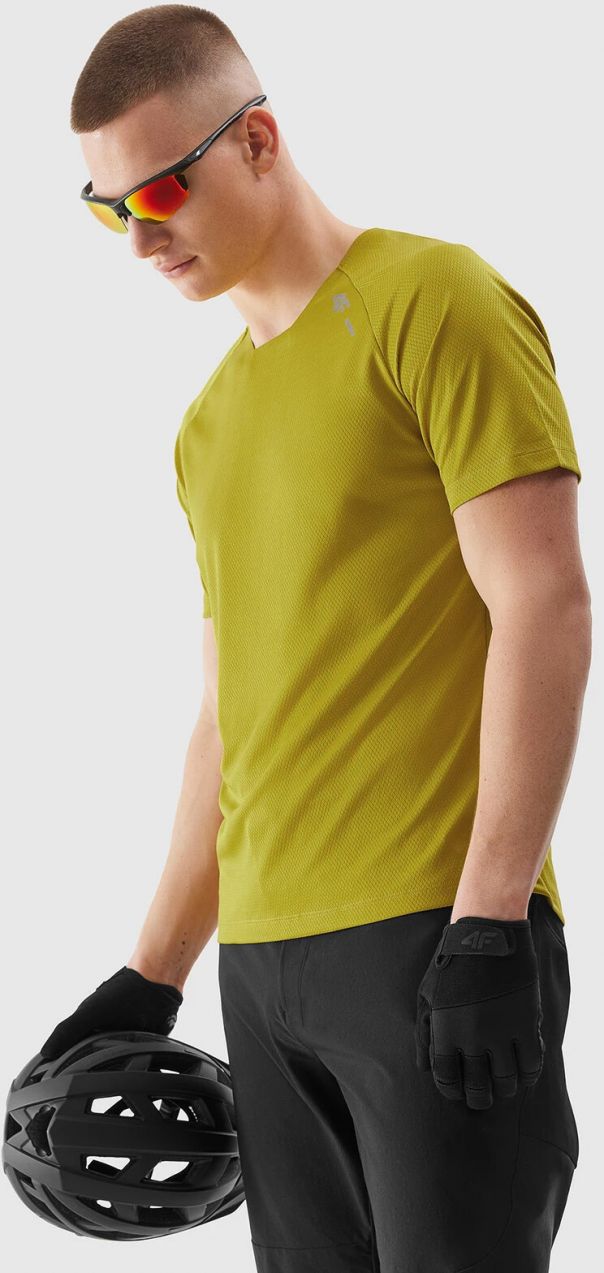 Men's Cycling Quick-Drying T-Shirt 4F - Yellow