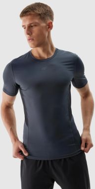 Men's slim sports T-shirt made of recycled 4F materials - graphite